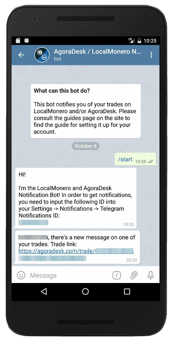 account settings page showing which button to press for telegram notifications disable