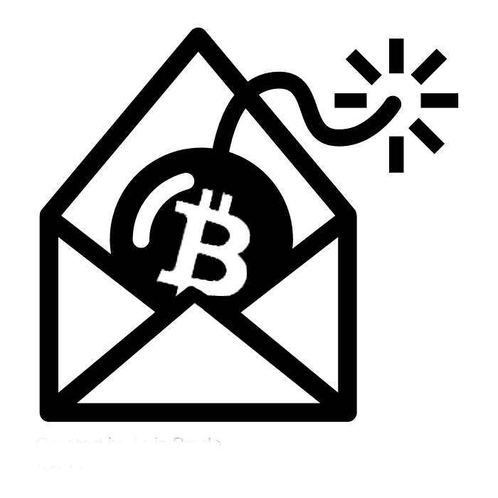bitcoin as a bomb in an envelope