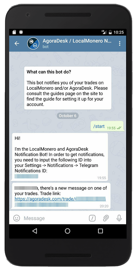 account settings page showing which button to press for telegram notifications disable